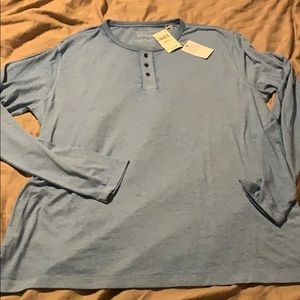 Blue long sleeved Lucky Brand Venice burnout